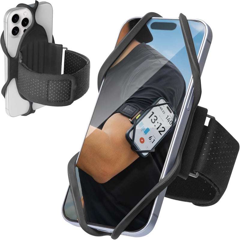 BONE Run Tie 3, Running Phone Armband, Skin-Friendly Silicone Sport Armband with Dual Layer Structure for Heat-Dissipation, Workout Phone Holder for iPhone and 4-7"-7.2" Smartphones (Size L) - Image 1